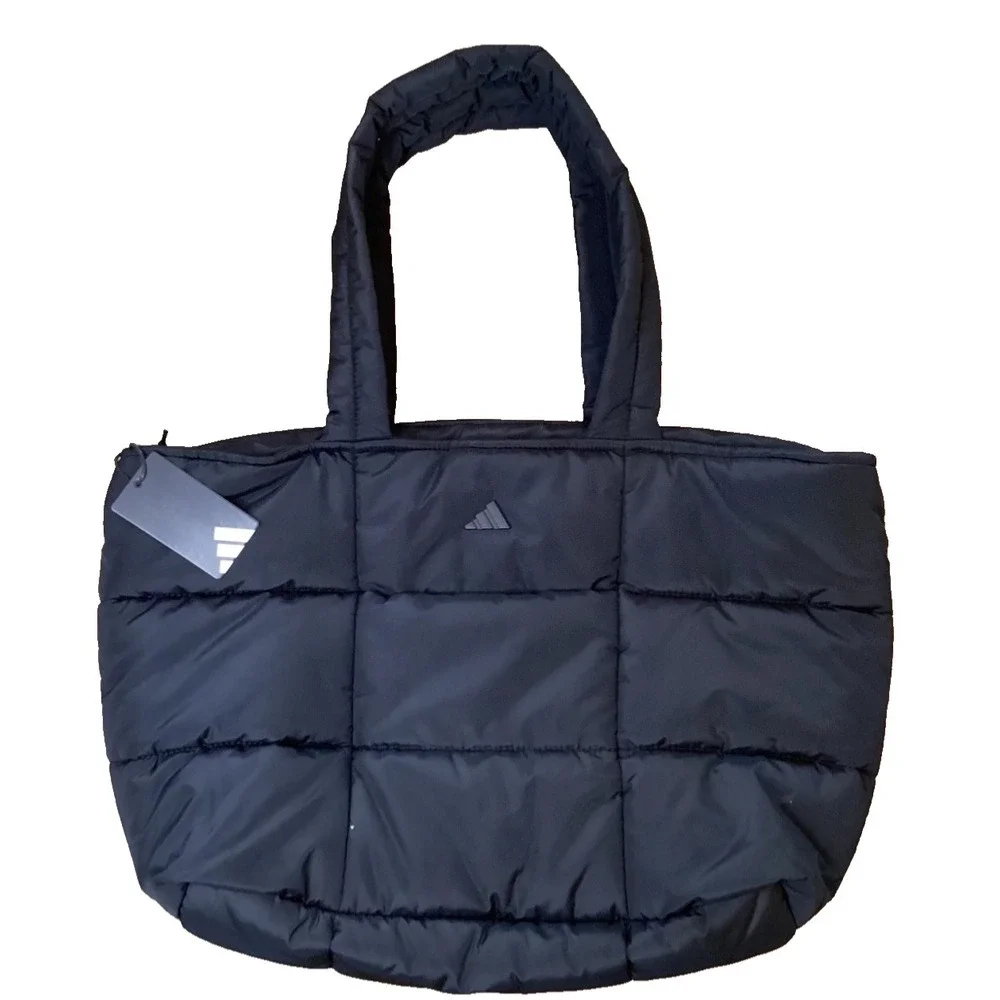 Adidas Quilted Tote Black Multi Compartment Phone Pocket Bag NWT
